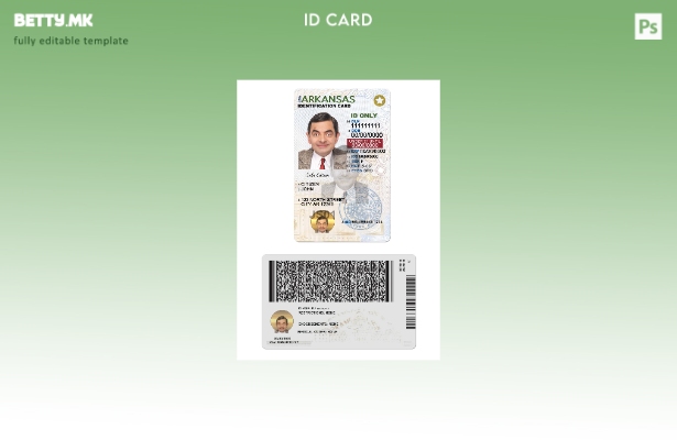 Модерен стил САД Арканзас лична карта под шаблон